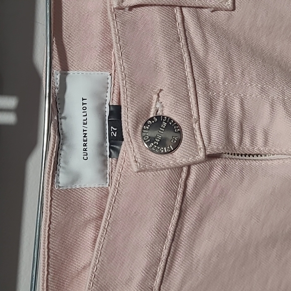 Current Elliott the stiletto sz 27 primrose pink raw released hem jeans WJ127 - Picture 2 of 7